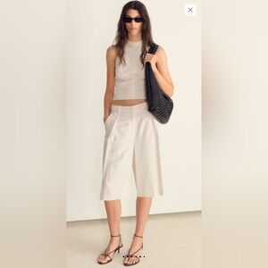 Mango Linen-blend Striped Bermuda Shorts and Top